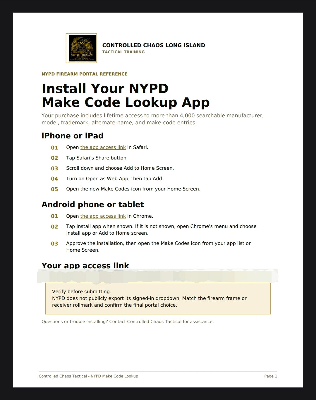 NYPD "Make Codes" App